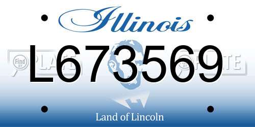 L673569 Illinois License Plate