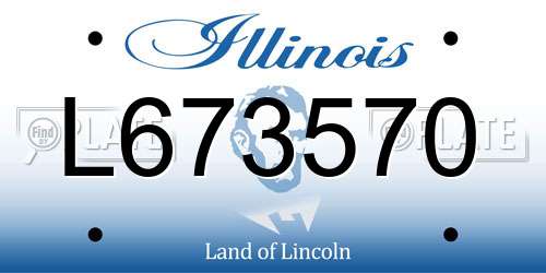 L673570 Illinois License Plate