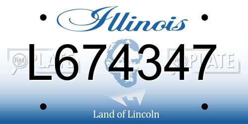 L674347 Illinois License Plate