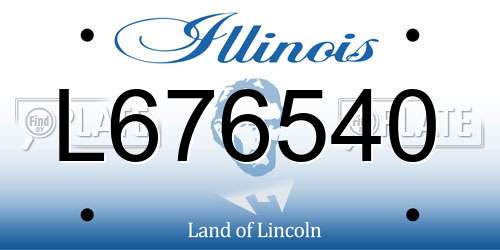 L676540 Illinois License Plate