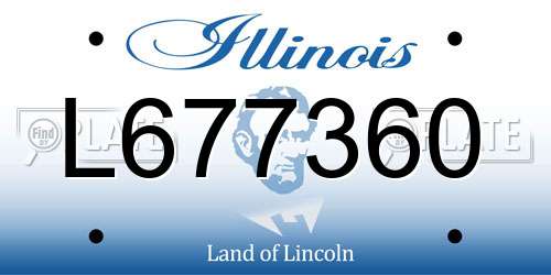 L677360 Illinois License Plate