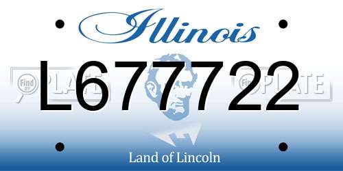 L677722 Illinois License Plate