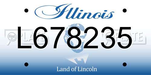 L678235 Illinois License Plate