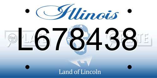 L678438 Illinois License Plate