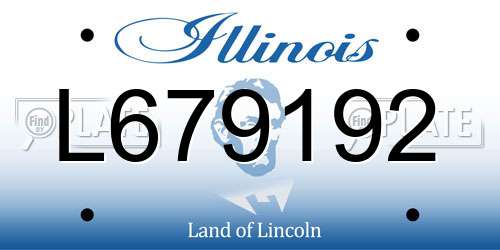 L679192 Illinois License Plate