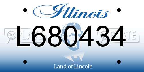 L680434 Illinois License Plate