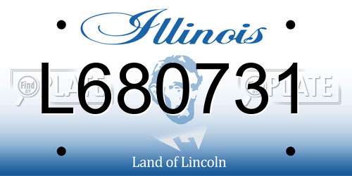 L680731 Illinois License Plate