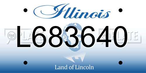 L683640 Illinois License Plate