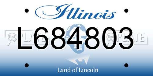 L684803 Illinois License Plate