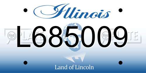 L685009 Illinois License Plate