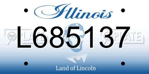 L685137 Illinois License Plate
