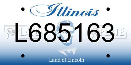 L685163 Illinois License Plate