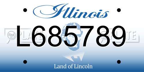 L685789 Illinois License Plate