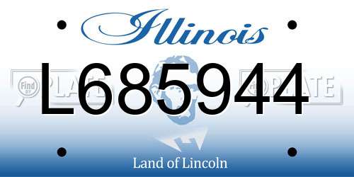 L685944 Illinois License Plate