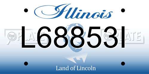 L68853I Illinois License Plate