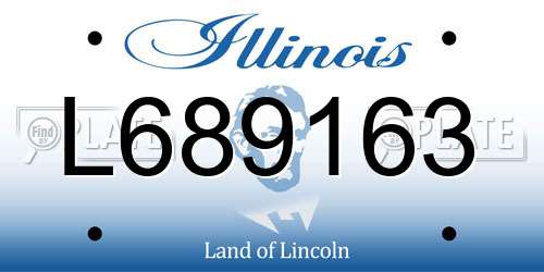 L689163 Illinois License Plate