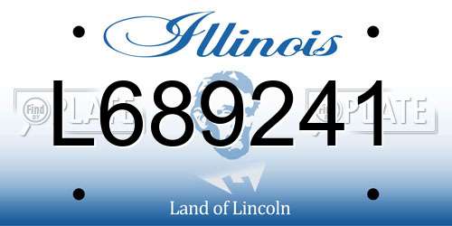 L689241 Illinois License Plate