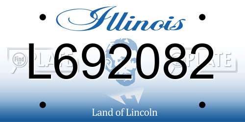 L692082 Illinois License Plate