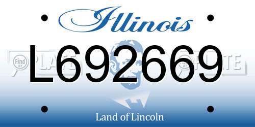 L692669 Illinois License Plate