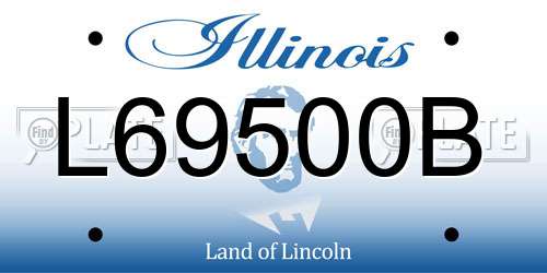 L69500B Illinois License Plate
