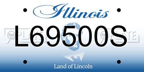 L69500S Illinois License Plate