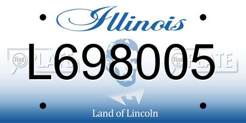 L698005 Illinois License Plate