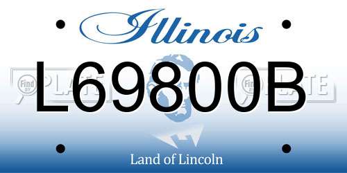 L69800B Illinois License Plate