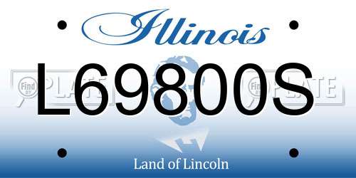 L69800S Illinois License Plate