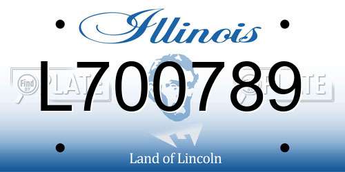 L700789 Illinois License Plate