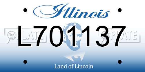L701137 Illinois License Plate