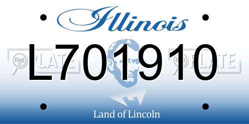L701910 Illinois License Plate