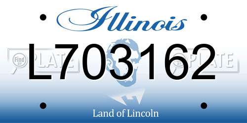 L703162 Illinois License Plate