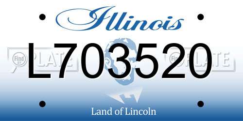 L703520 Illinois License Plate