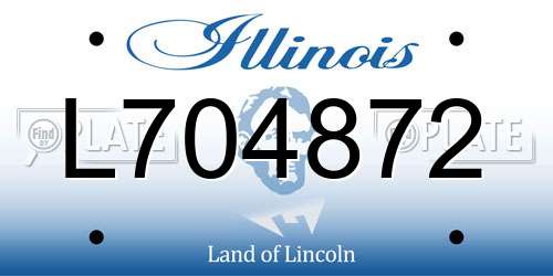 L704872 Illinois License Plate