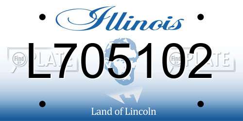 L705102 Illinois License Plate