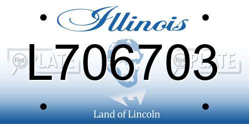 L706703 Illinois License Plate