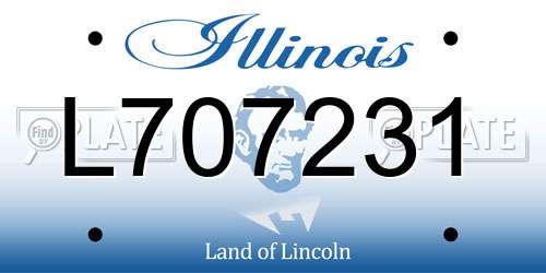L707231 Illinois License Plate