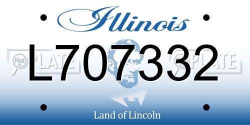 L707332 Illinois License Plate