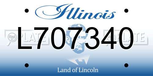 L707340 Illinois License Plate