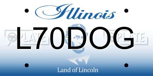 L70DOG Illinois License Plate