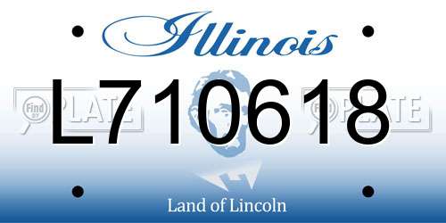 L710618 Illinois License Plate