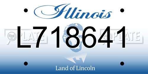 L718641 Illinois License Plate