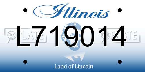 L719014 Illinois License Plate