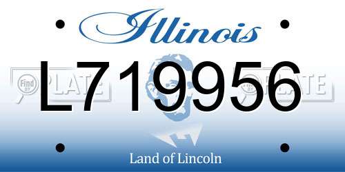 L719956 Illinois License Plate