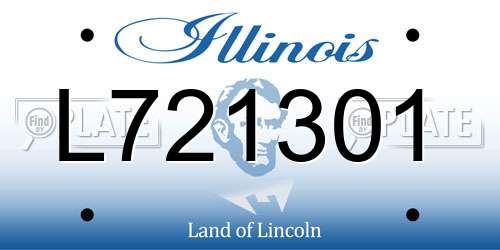 L721301 Illinois License Plate