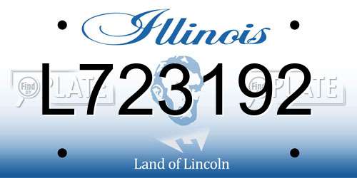 L723192 Illinois License Plate