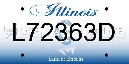 L72363D Illinois License Plate
