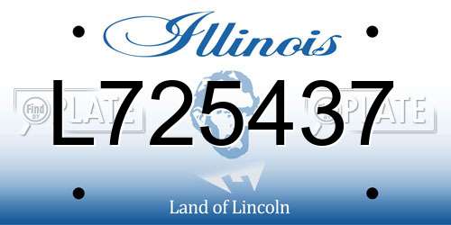 L725437 Illinois License Plate