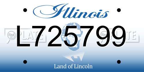 L725799 Illinois License Plate