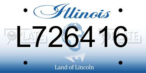 L726416 Illinois License Plate
